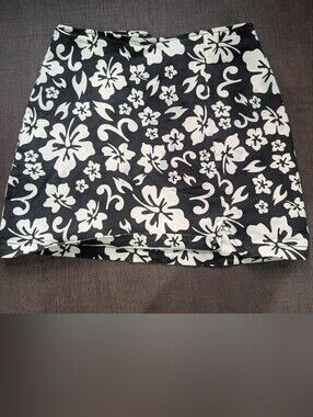 wild fable Black and White Floral Mini Skirt